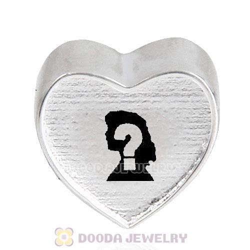 Sterling Silver Heart Love Beads with DIY Photo European Style