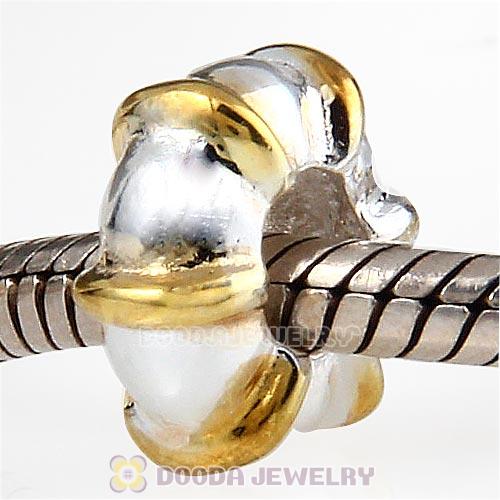 Gold Plated Line Sterling Silver Spacer Beads European Style