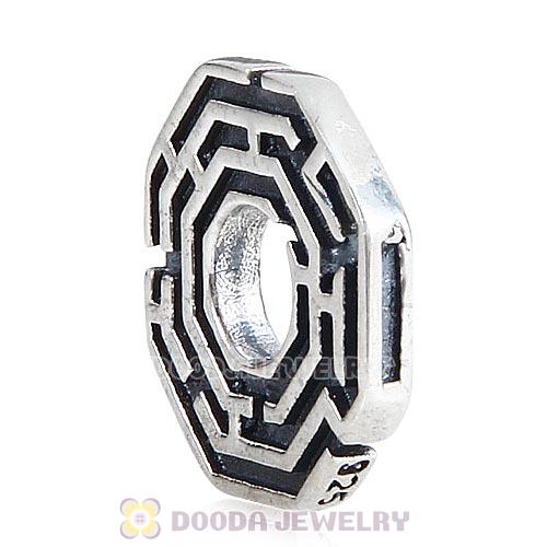 Antique Sterling Silver Labyrinth Charm Beads European Style