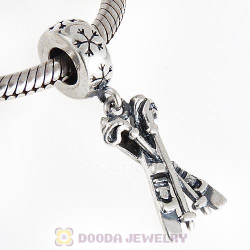 European Style Sterling Silver Dangle Skis Charm Beads