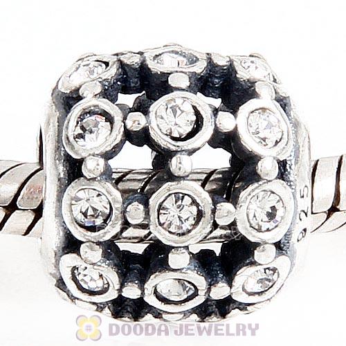 Antique Sterling Silver In the Spotlight Bead with Clear Austrian Crystal