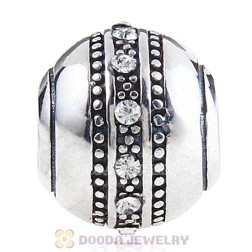 Sterling Silver Fast Lane Bead with Clear Austrian Crystal