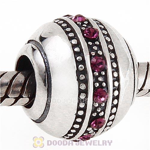 Sterling Silver Fast Lane Bead with Amethyst Austrian Crystal