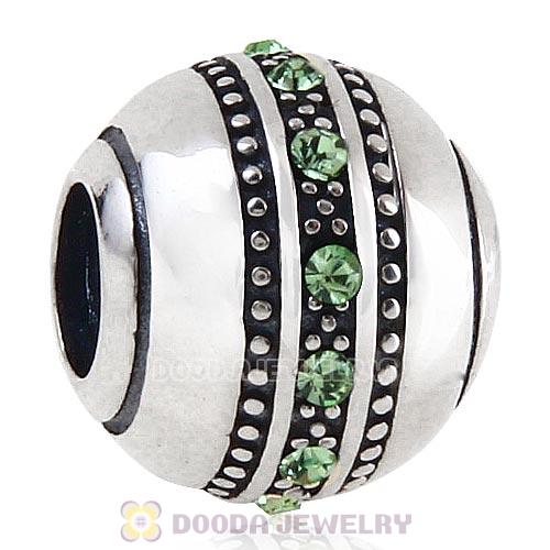 Sterling Silver Fast Lane Bead with Peridot Austrian Crystal