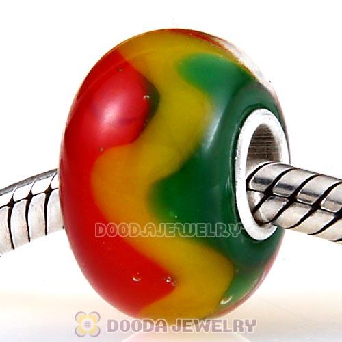 Handmade Christmas Glass Beads in 925 Silver Core