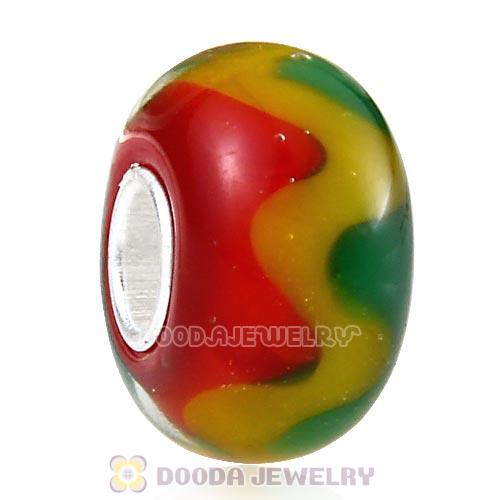 Handmade Christmas Glass Beads in 925 Silver Core