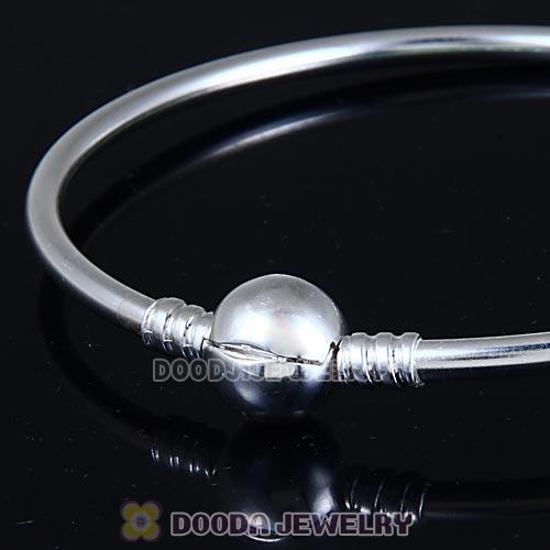 21cm 925 Sterling Silver European Style Bangle with Clip