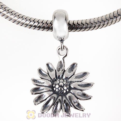 European Style Sterling Silver Dangle Sunflower Charm Beads