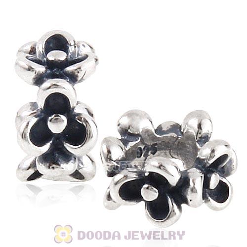 Antique Sterling Silver Flower Spacer Beads European Style