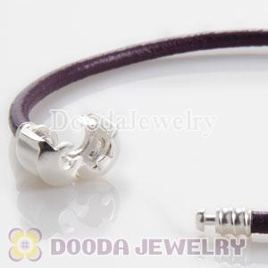 22cm Single Slippy Purple Leather European Style Bracelet