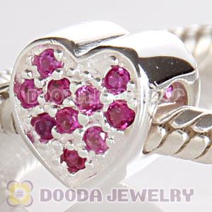 S925 Sterling Silver European Style Love Beads with Stone