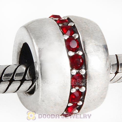 Sterling Silver Cosmo Charm Beads with Siam Austrian Crystal