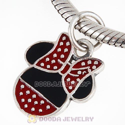 Sterling Silver Sparkling Minnie Icon Enamel Dangle Charm