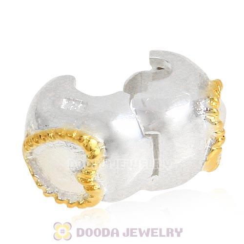 Sterling Silver Gold Plated Braided Heart Clip Beads Wholesale