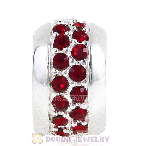 Sterling Silver Clip Beads with Siam Austrian Crystal European Style