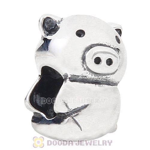 Sterling Silver Pig Charm Beads for European Charm Bracelets