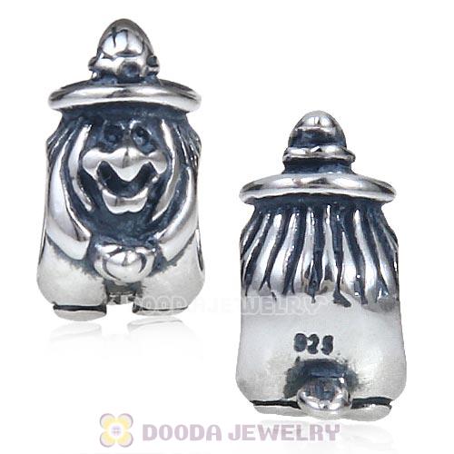 Antique Sterling Silver Halloween Witches Charm Beads Fits European Bracelet