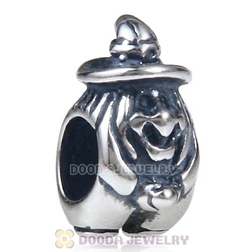 Antique Sterling Silver Halloween Witches Charm Beads Fits European Bracelet