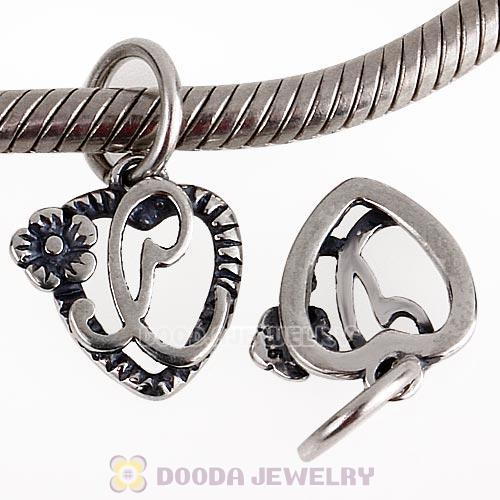 New Style Authentic Sterling Silver Heart Dangle Letter C Beads
