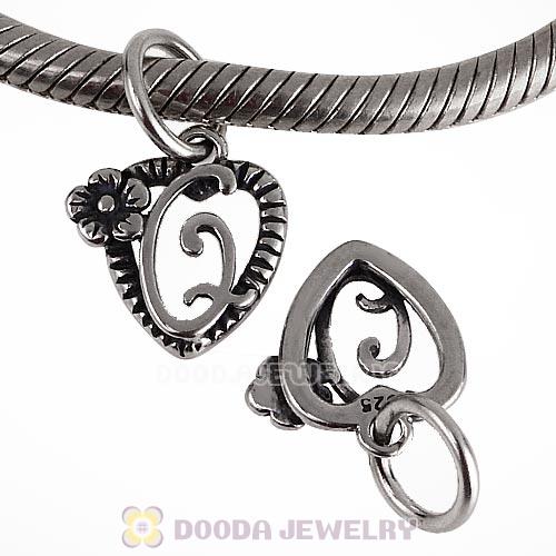 New Style Authentic Sterling Silver Heart Dangle Letter Q Beads
