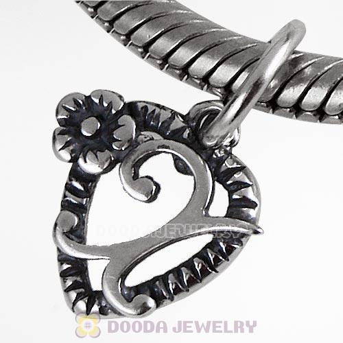 New Style Authentic Sterling Silver Heart Dangle Letter X Beads