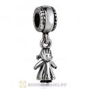Authentic 925 Sterling Silver Little Girl Dangle Charms with Screw Thread