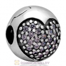 S925 Authentic Sterling Silver Love Of My Life Clip Charm Beads with Clear CZ Stone