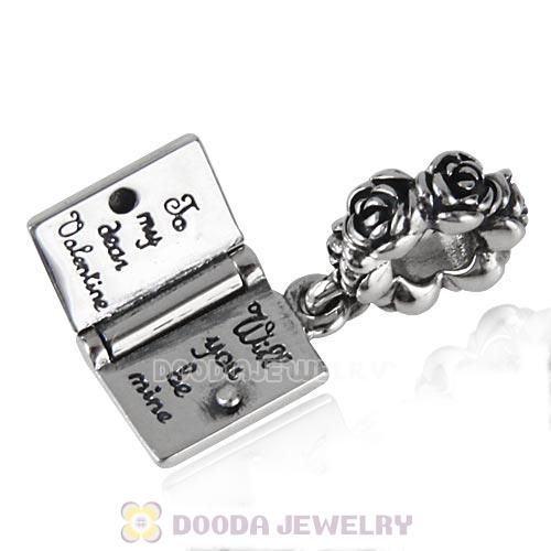 Authentic Sterling Silver Love Notebook Dangle Charm for Valentine's Day
