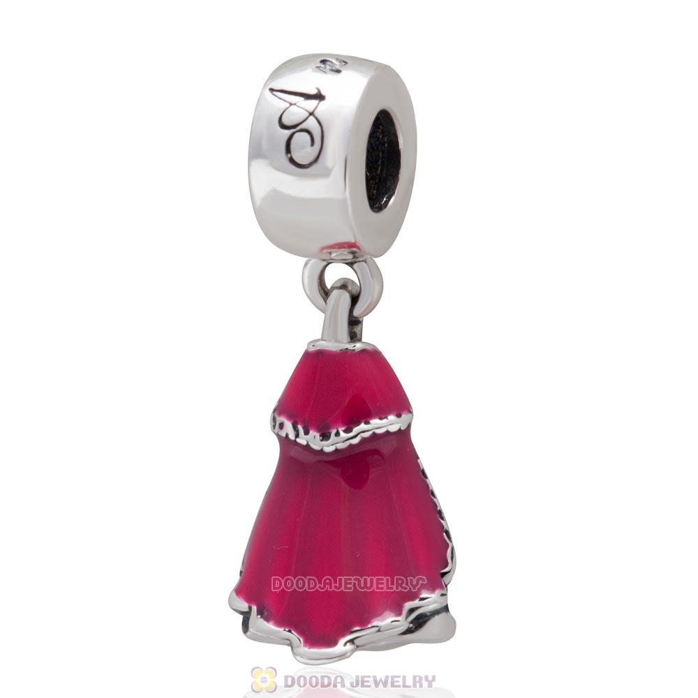 925 Sterling Silver Frozen Anna Dress Dangle Charms