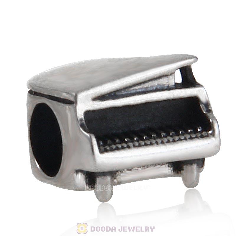 European 925 Sterling Silver Piano Charm Bead for Music Lovers