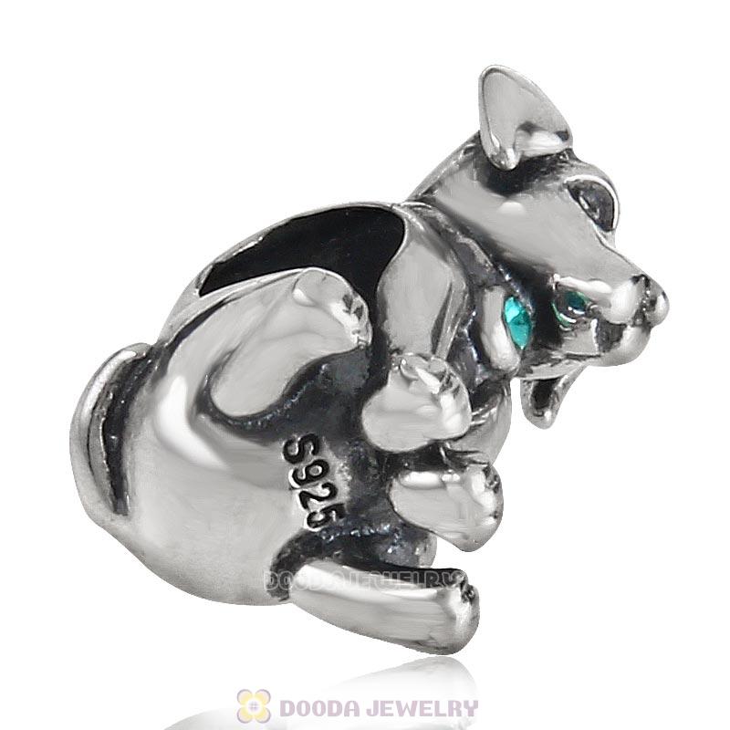Dog Keep Home Charm 925 Sterling Silver Sapphire Australian Crystal Initial