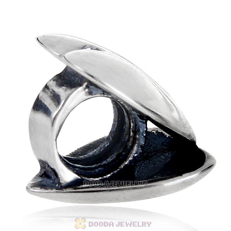 Heart to Heart Charm 925 Sterling Silver with Aquamarine Australian Crystal