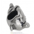 Bear Hug Heart Charm 925 Sterling Silver with Emerald Austrian Crystal