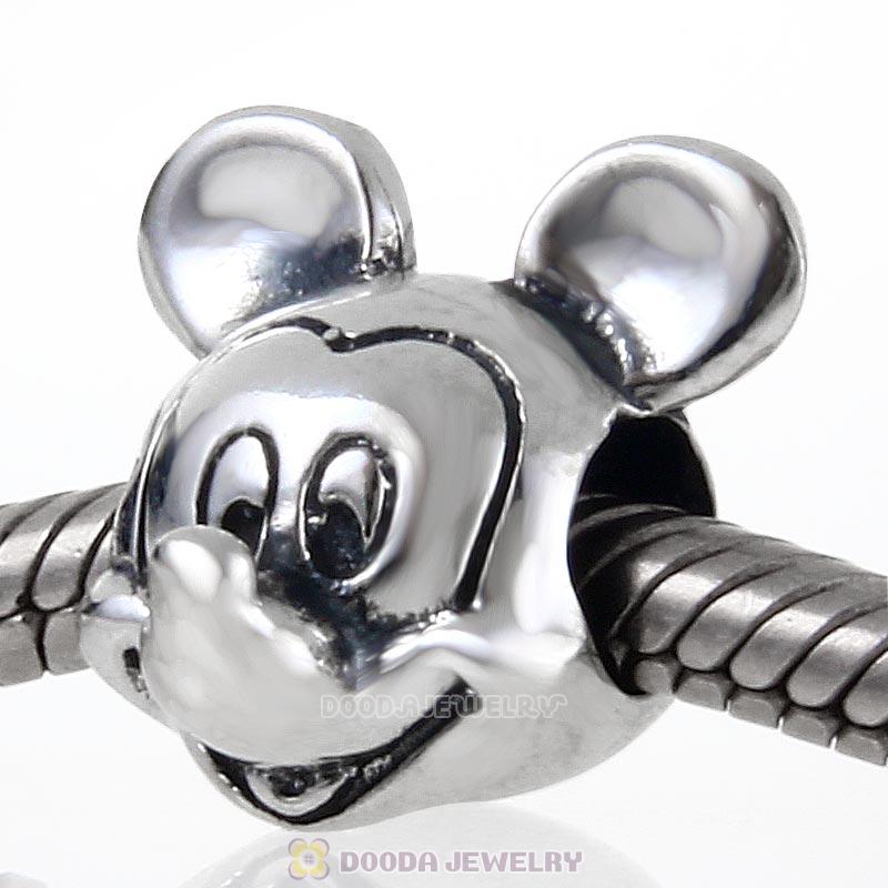 925 Sterling Silver Mickey Portrait Charm Bead 