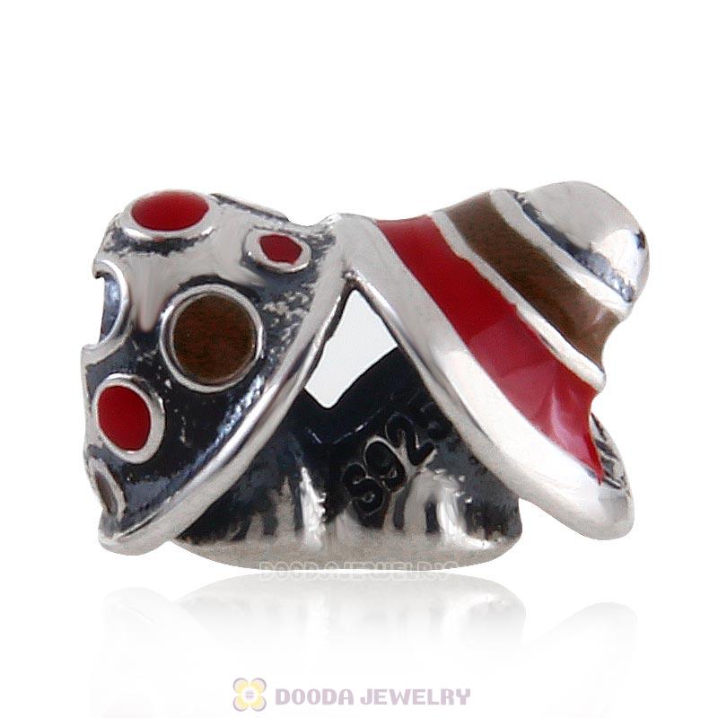 Forest Mushroom Bead 925 Sterling Silver with Enamel 