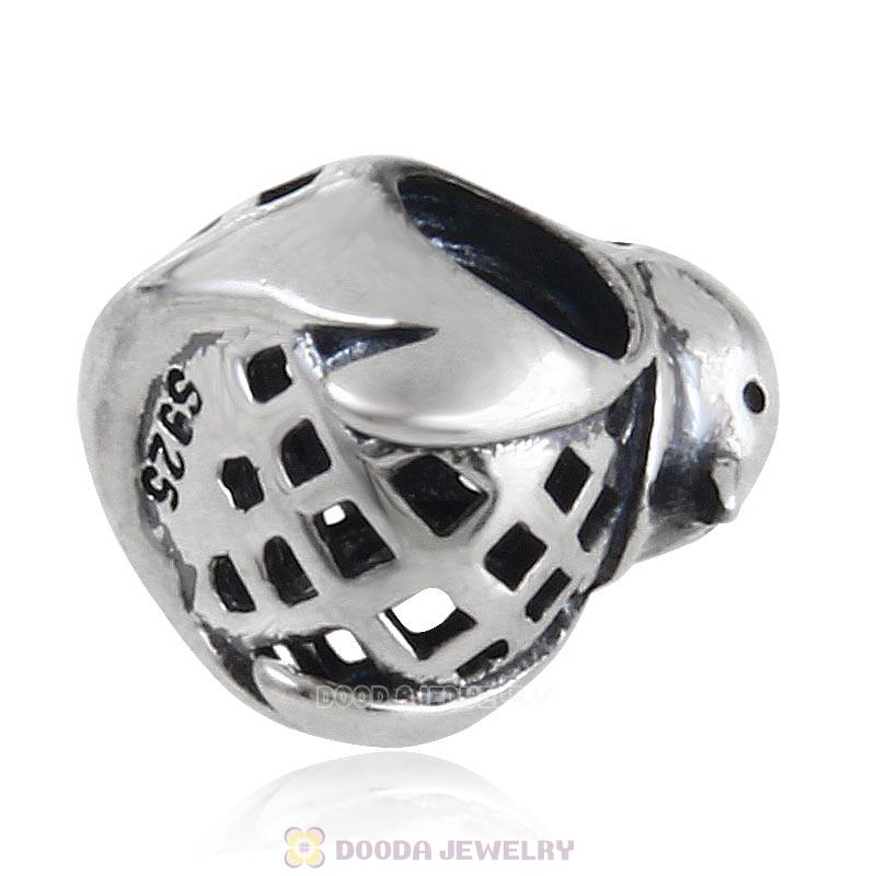  925 Sterling Silver Thank You Bear Charm Bead