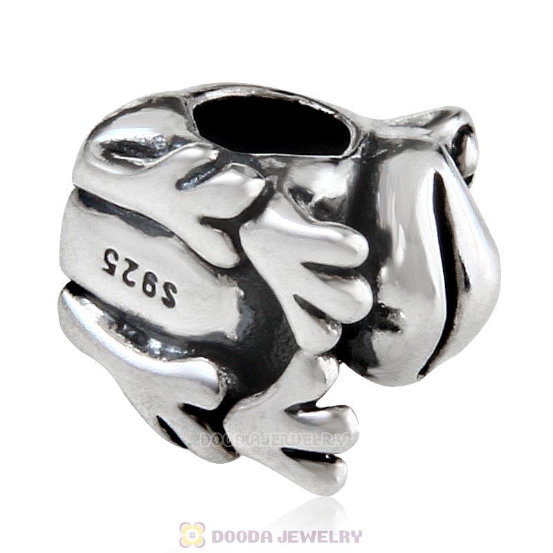 Gold Plated Crown Frog Prince Antique Sterling Silver Bead  