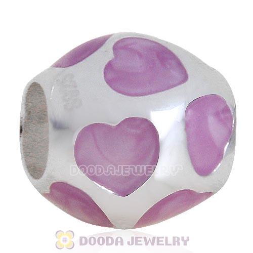Enamel Pink Love You Charm Sterling Silver European Bead