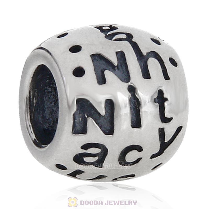 925 Sterling Silver Naughty Nice Charm Bead European Style 
