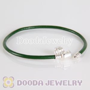 20cm Single Slippy Green Leather European Style Bracelet