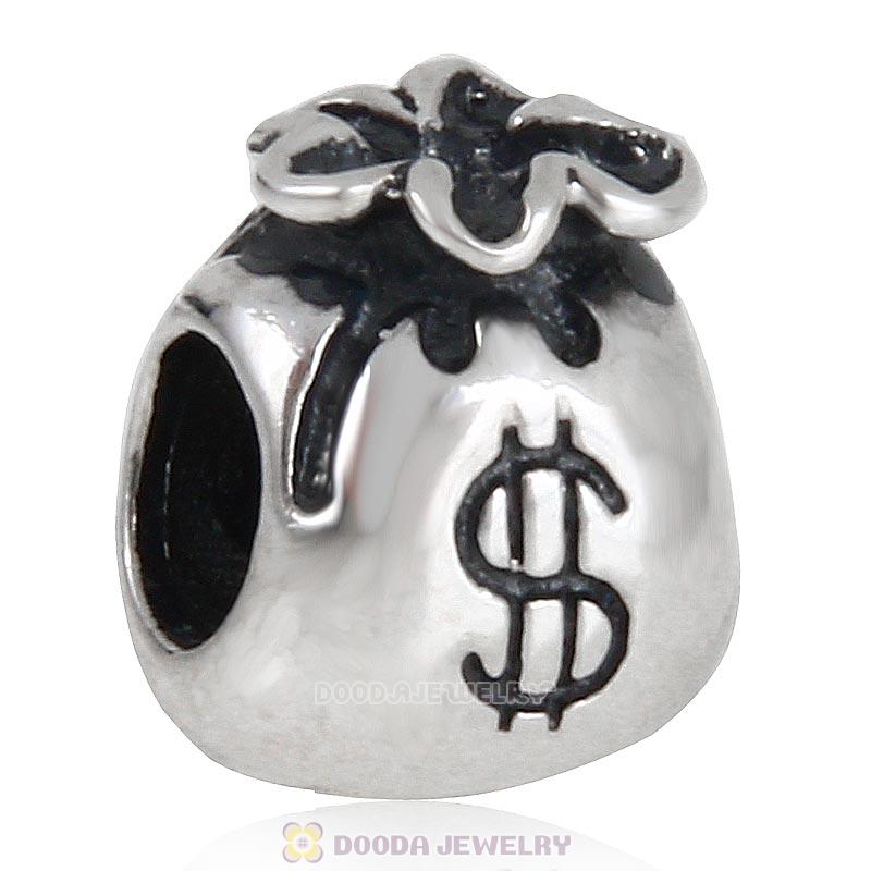 925 Sterling Silver Money Bag Charm European Bead