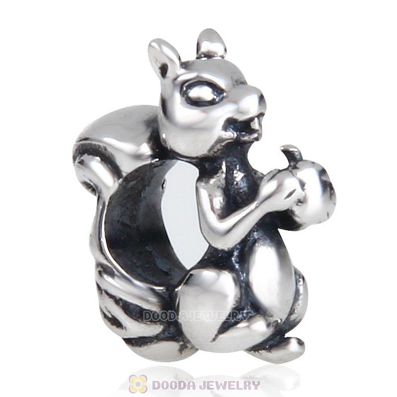 Big Hole Squirrel Bead 925 Sterling Silver 