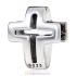 Clear Crystal Pave Christian Cross Charm 925 Sterling Silver 