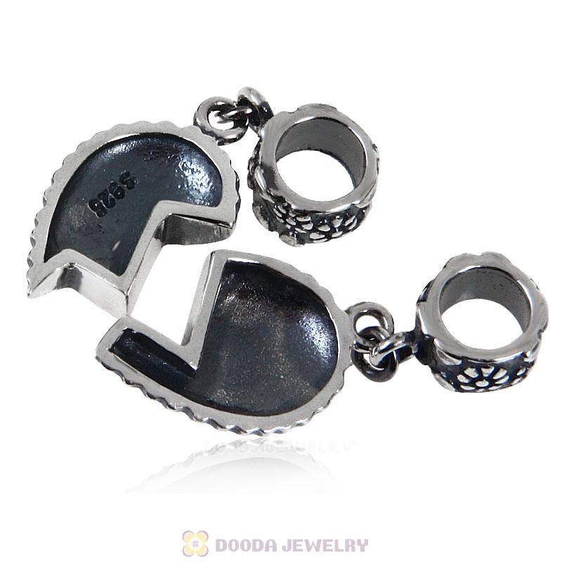 European Style Sterling Silver Dangle Mother Son Heart Charms