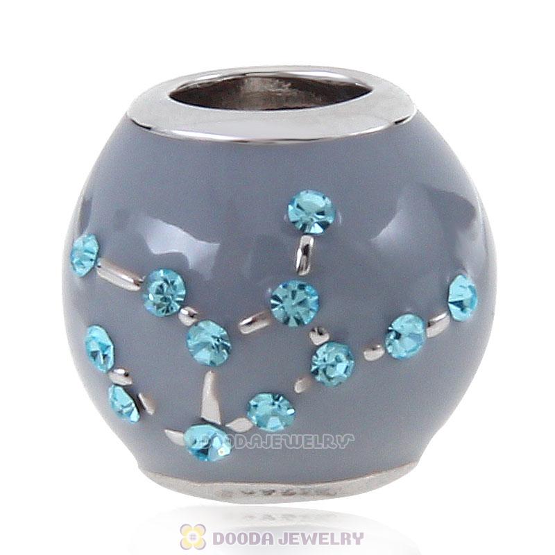 925 Sterling Silver Enamel Charm Zodiac Sign Virgo Bead 