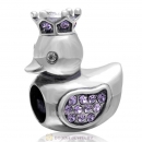 Pleasing Duck Crown Tanzanite Crystal Charm 925 Sterling Silver
