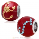 925 Sterling Silver Enamel Charm Zodiac Sign Scorpio Bead