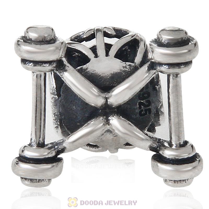 Antique 925 Sterling Silver Princess Pumpkin Coach Charm Bead