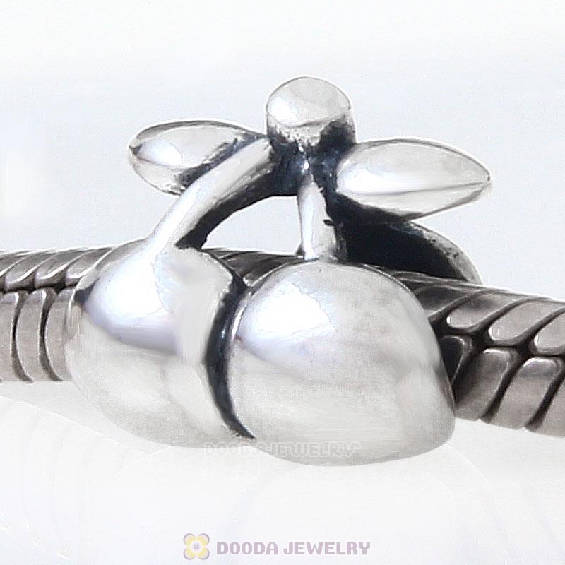 925 Sterling Silver Fruit Jewelry Cherry Charm Bead