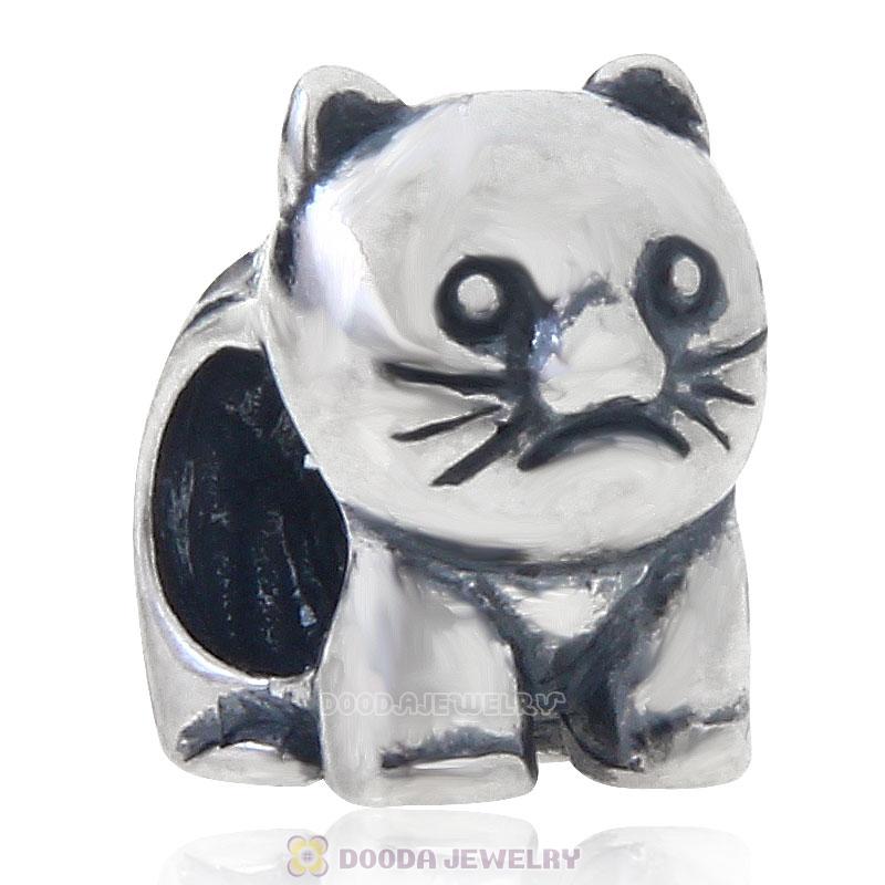 925 Sterling Silver Animal Cat Charm Bead